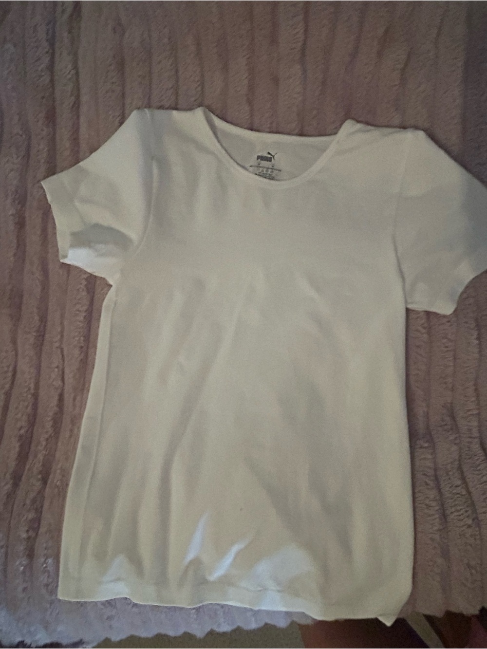 Puma White Short Sleeve Crewneck Tee